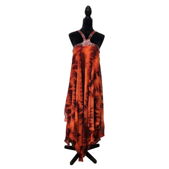 Michael Kors Runway Silk Chiffon Red Snakeskin Strap Harness dress Gown Size 12 - Picture 2 of 14